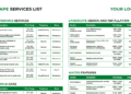 Landscaping Services List Template (+Free PDF Download) | Aspire
